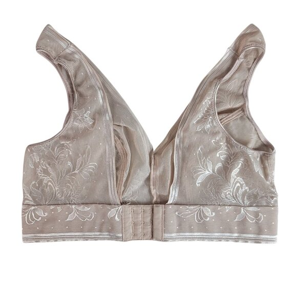 Wacoal Net Effect Bralette Tan Size 34 Wire Free Lace Semi Sheer #810340 NO CUP - Picture 5 of 8
